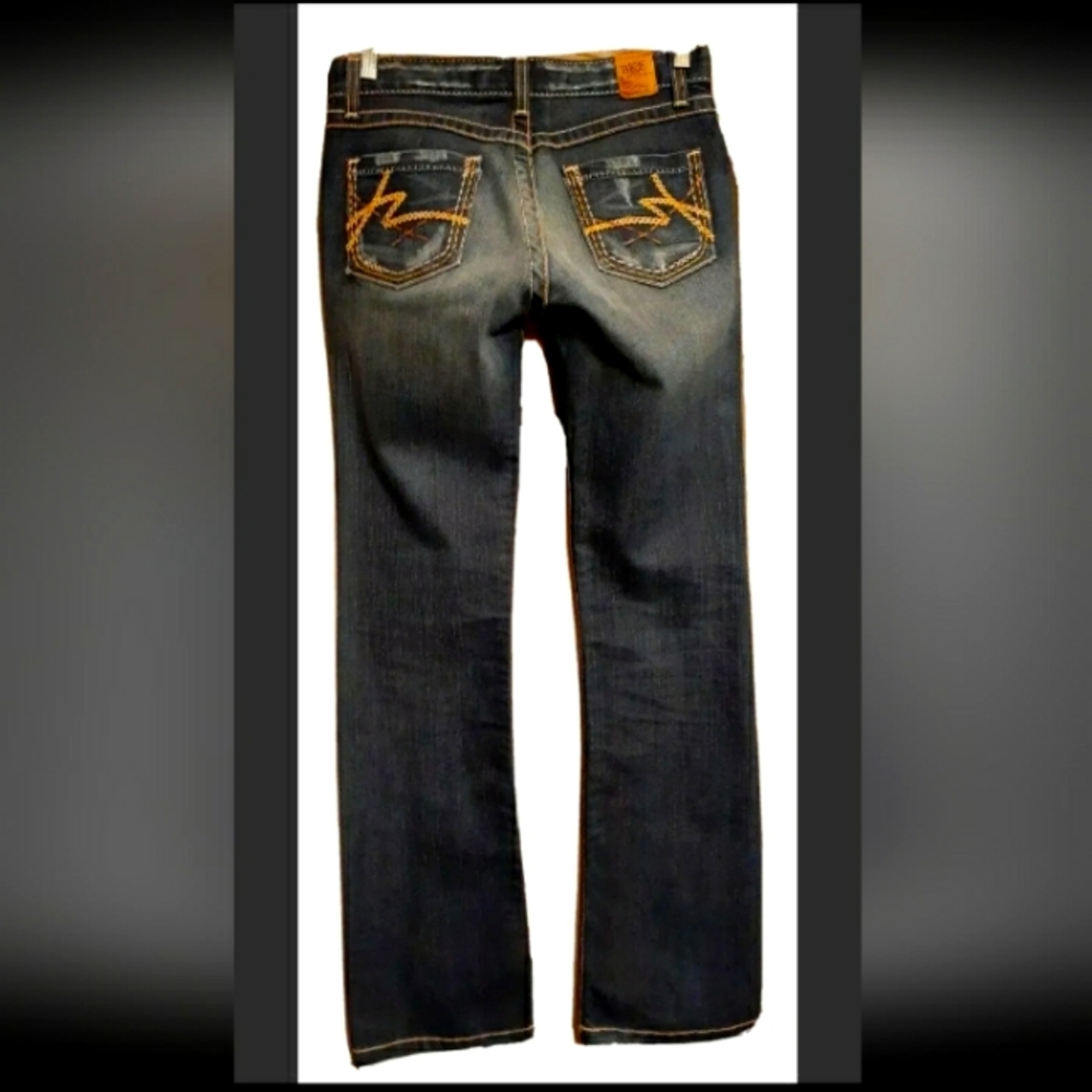 Womens 27x33.5 BKE ~Kate Stretch Boot~ Dark Wash Denim Blue Jean •EUC•